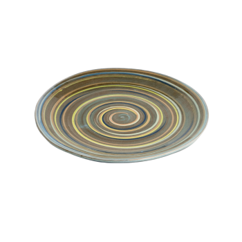 Round Dinner Plate - Green Multiswirl