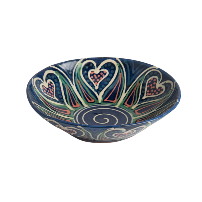 Round Pasta Bowl - Love from Barbados White Hearts